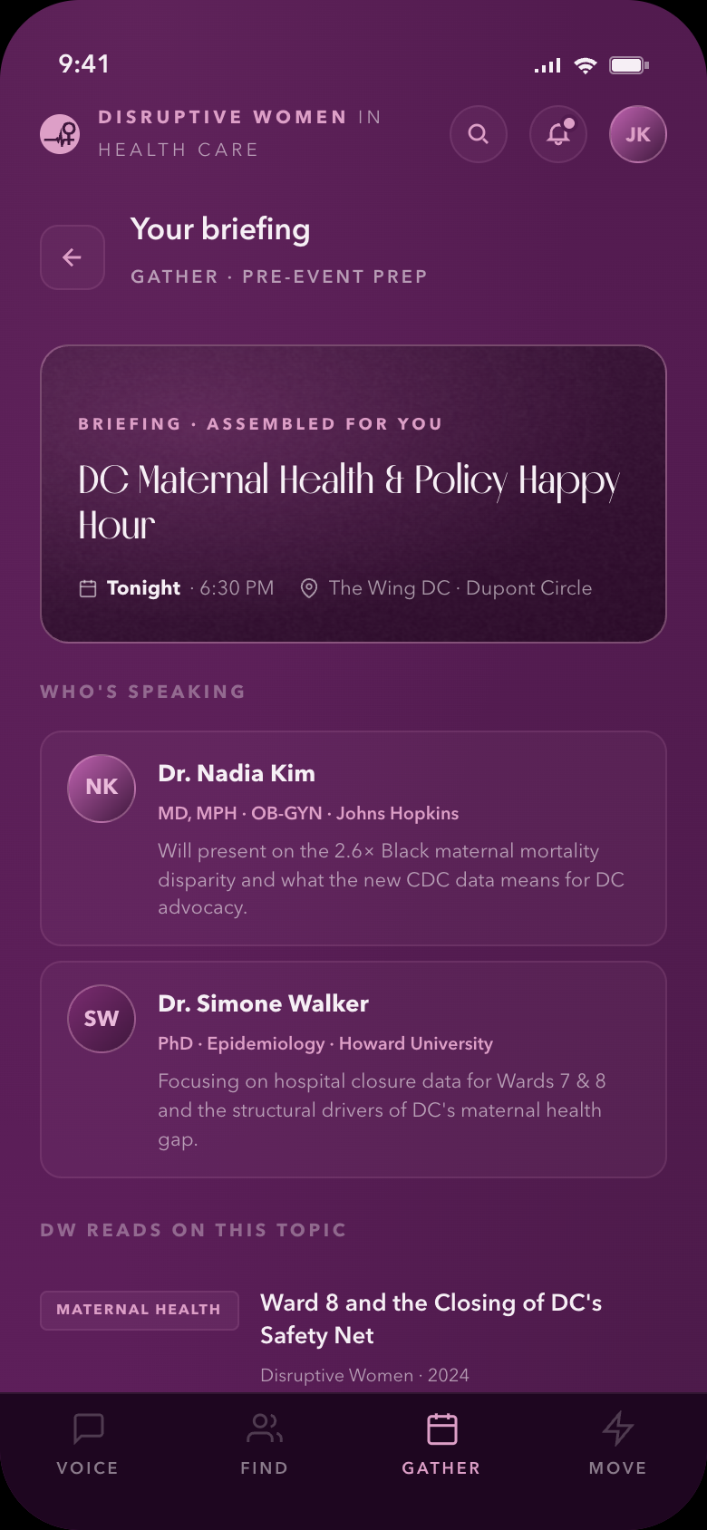 Gather — post-event briefing note
