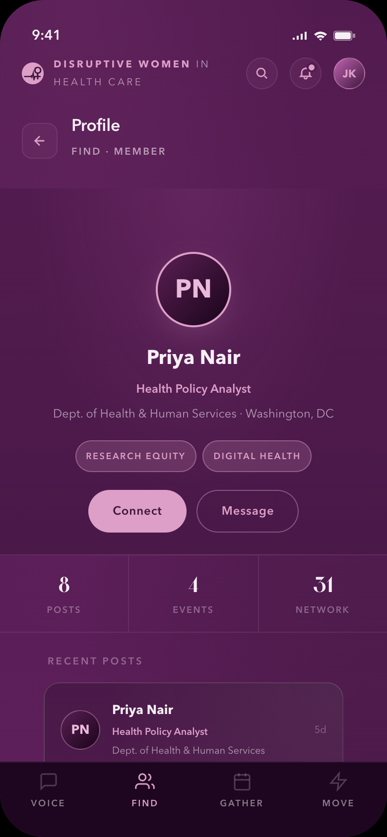 Find — member profile (oncology)