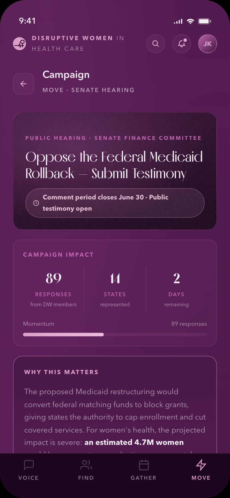 Move — Federal Medicaid Rollback