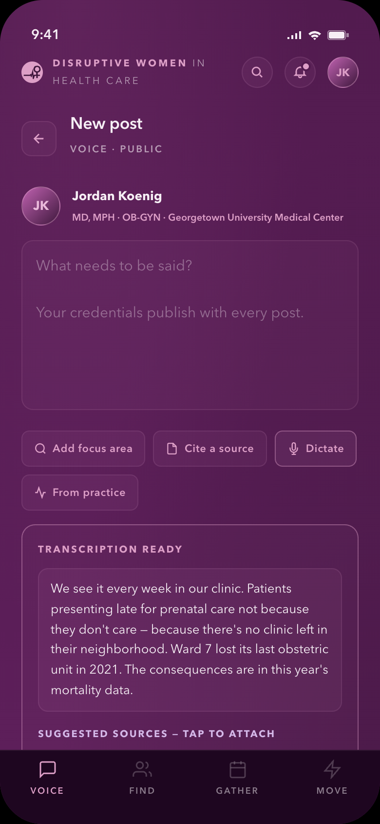 Voice compose — dictation mode