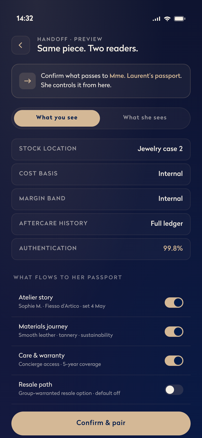 Handoff — LV Bloom Bracelet composition
