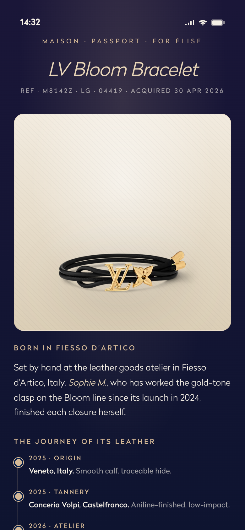 Passport — LV Bloom Bracelet composition